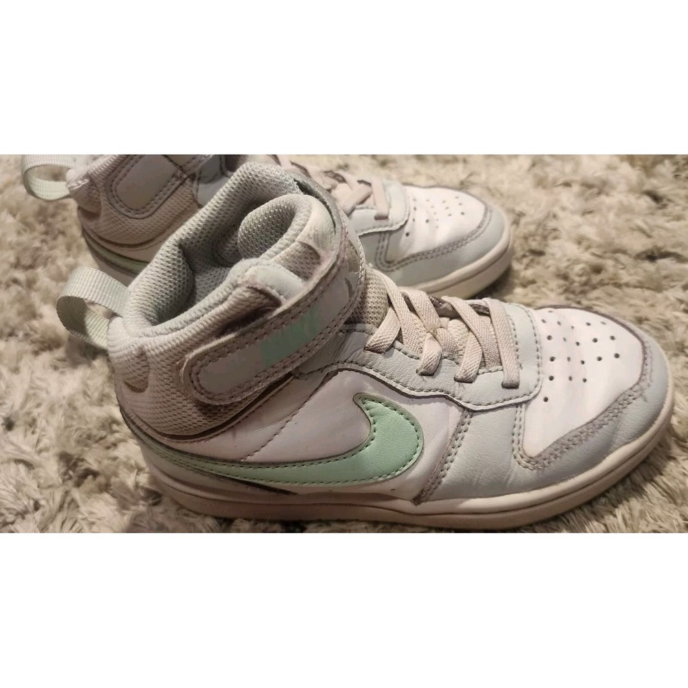 Nike Court Borough Mid 2 Pure Platinum Mint Foam CD7782-011 Size Girls 11C